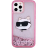 Karl Lagerfeld KLHCP12MLNCHCP iPhone 12/ 12 Pro 6.1 pink/pink hardcase Glitter Choupette Head - (KF001539-0)