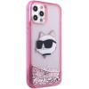 Karl Lagerfeld KLHCP12MLNCHCP iPhone 12/ 12 Pro 6.1 pink/pink hardcase Glitter Choupette Head - (KF001539-0)