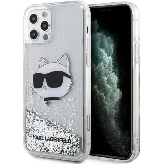 Karl Lagerfeld KLHCP12MLNHCCS iPhone 12/ 12 Pro 6.1 silver/silver hardcase Glitter Choupette Head - (KF001540-0)