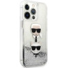 Karl Lagerfeld KLHCP13LKICGLS iPhone 13 Pro / 13 6,1'' srebrny/silver hardcase Liquid Glitter Karl&Choupette Head - (KF000868-0)