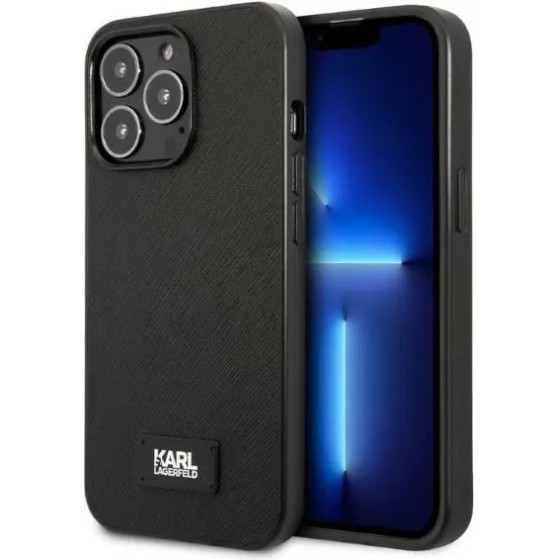 Karl Lagerfeld KLHCP13LSFMP2K iPhone 13 Pro / 13 6.1 hardcase black/black Saffiano Plaque - (KF001318-0)