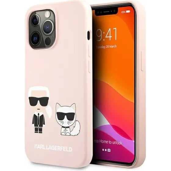 Karl Lagerfeld KLHCP13LSSKCI iPhone 13 Pro / 13 6,1'' hardcase jasno rozowy/light pink Silicone Karl & Choupette - (KF000665-0)