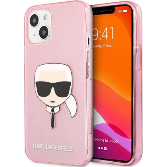 Karl Lagerfeld KLHCP13SKHTUGLP iPhone 13 mini 5,4'' rozowy/pink hardcase Glitter Karl's Head - (KF000743-0)