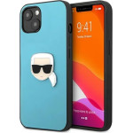 Karl Lagerfeld KLHCP13SPKMB iPhone 13 mini 5,4'' niebieski/blue hardcase Leather Ikonik Karl`s Head Metal - (KF000803-0)