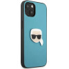 Karl Lagerfeld KLHCP13SPKMB iPhone 13 mini 5,4'' niebieski/blue hardcase Leather Ikonik Karl`s Head Metal - (KF000803-0)