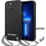 Karl Lagerfeld KLHCP13SPMK iPhone 13 mini 5,4 hardcase black / black Leather Textured and Chain - (KF001035-0)