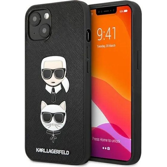 Karl Lagerfeld KLHCP13SSAKICKCBK iPhone 13 mini 5,4'' czarny/black hardcase Saffiano Karl & Choupette - (KF000699-0)