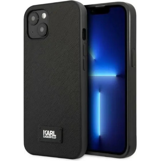 Karl Lagerfeld KLHCP13SSFMP2K iPhone 13 mini 5.4 hardcase black/black Saffiano Plaque - (KF001316-0)