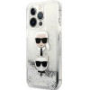 Karl Lagerfeld KLHCP13XKICGLS iPhone 13 Pro Max 6,7'' srebrny/silver hardcase Liquid Glitter Karl&Choupette Head - (KF000869-0)