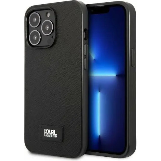 Karl Lagerfeld KLHCP13XSFMP2K iPhone 13 Pro Max 6.7 hardcase black/black Saffiano Plaque - (KF001319-0)