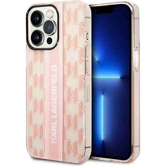 Karl Lagerfeld KLHCP14LHKLSPCP iPhone 14 Pro 6.1 hardcase pink / pink Mono Vertical Stripe - (KF001151-0)