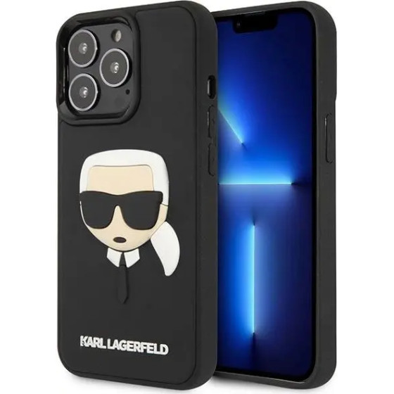 Karl Lagerfeld KLHCP14LKH3DBK iPhone 14 Pro 6.1 black / black hardcase 3D Rubber Karl`s Head - (KF001247-0)