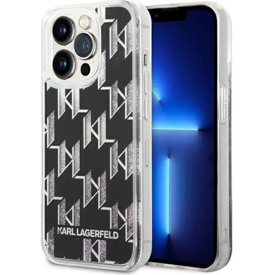 Karl Lagerfeld KLHCP14LLMNMK iPhone 14 Pro 6.1 hardcase black / black Liquid Glitter Monogram - (KF001163-0)