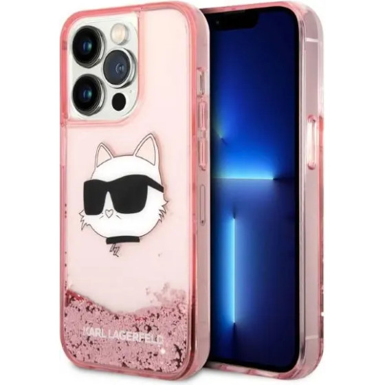 Karl Lagerfeld KLHCP14LLNCHCP iPhone 14 Pro 6.1'' pink/pink hardcase Glitter Choupette Head - (KF001422-0)