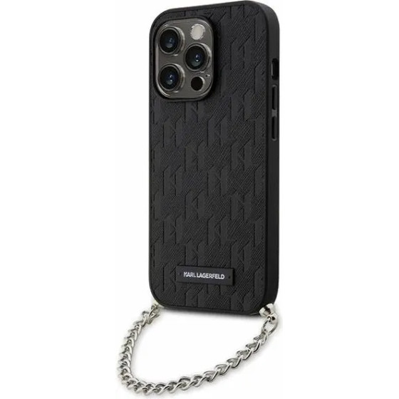 Karl Lagerfeld KLHCP14LSACKLHPK iPhone 14 Pro 6.1'' black/black hardcase Saffiano Monogram Chain - (KF001640-0)