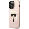 Karl Lagerfeld KLHCP14LSLKHLP iPhone 14 Pro 6.1 hardcase pink / pink Silicone Karl`s Head - (KF001175-0)