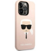 Karl Lagerfeld KLHCP14LSLKHLP iPhone 14 Pro 6.1 hardcase pink / pink Silicone Karl`s Head - (KF001175-0)