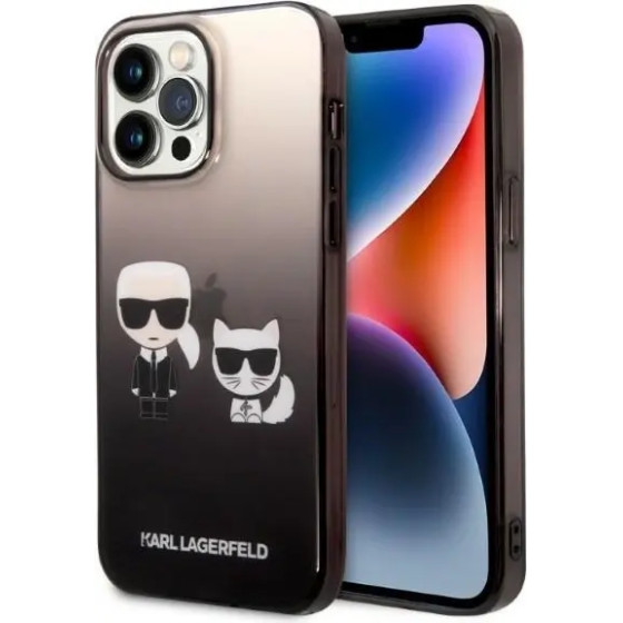 Karl Lagerfeld KLHCP14LTGKCK iPhone 14 Pro 6.1 hardcase black / black Gradient Ikonik Karl & Choupette - (KF001235-0)