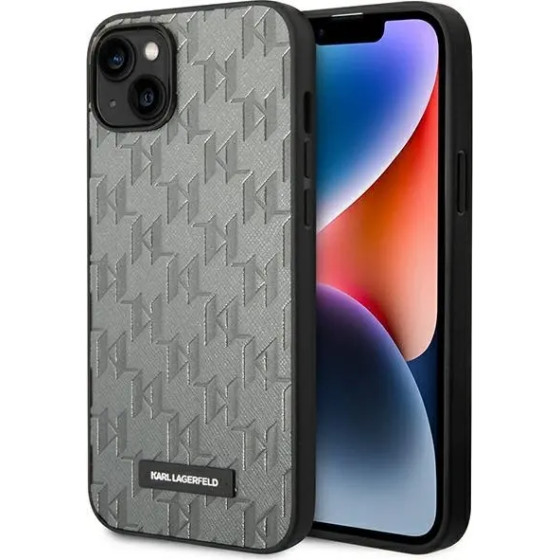 Karl Lagerfeld KLHCP14MSAKLHPG iPhone 14 Plus 6.7 hardcase gray / gray Saffiano Mono Metal Logo - (KF001098-0)