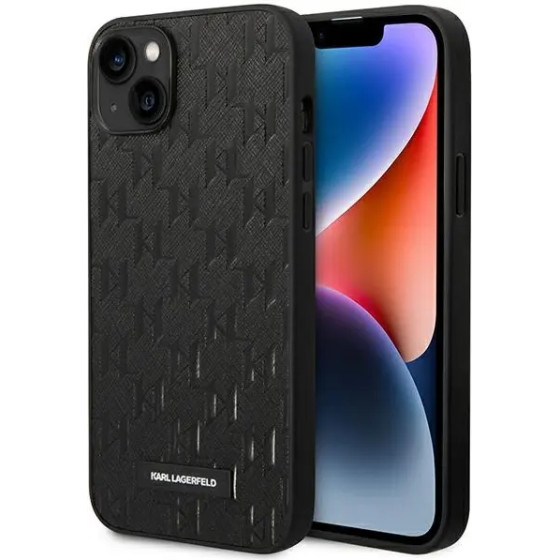 Karl Lagerfeld KLHCP14MSAKLHPK iPhone 14 Plus 6.7 hardcase black / black Saffiano Mono Metal Logo - (KF001102-0)