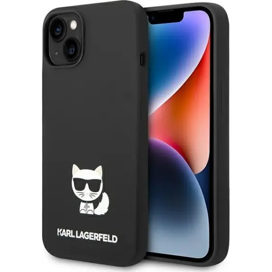 Karl Lagerfeld KLHCP14MSLCTBK iPhone 14 Plus 6.7 hardcase black / black Silicone Choupette Body - (KF001126-0)