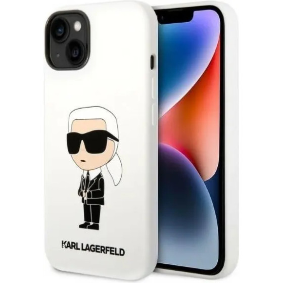 Karl Lagerfeld KLHCP14MSNIKBCH iPhone 14 Plus 6.7 hardcase white/white Silicone Ikonik - (KF001404-0)