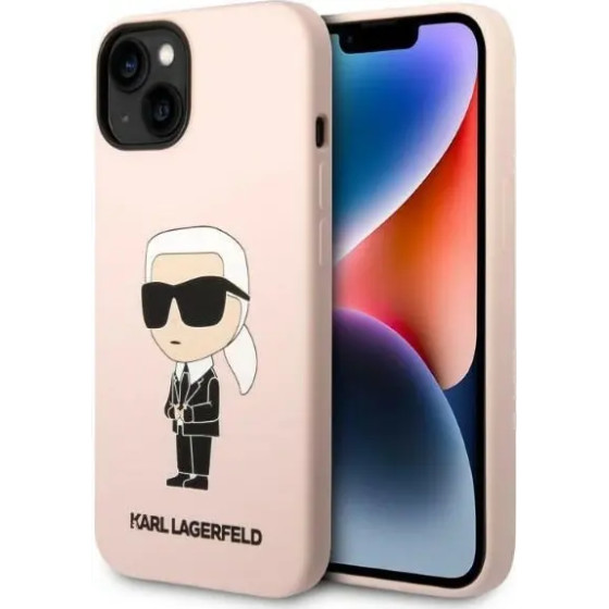 Karl Lagerfeld KLHCP14MSNIKBCP iPhone 14 Plus 6.7 hardcase pink/pink Silicone Ikonik - (KF001410-0)