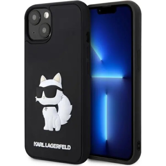 Karl Lagerfeld KLHCP14S3DRKHNK iPhone 14 6.1 black/black hardcase Rubber Choupette 3D - (KF001602-0)
