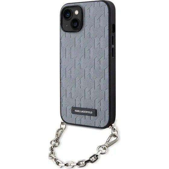 Karl Lagerfeld KLHCP14SSACKLHPG iPhone 14 6.1'' silver/silver hardcase Saffiano Monogram Chain - (KF001642-0)