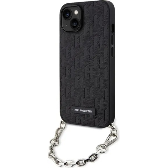 Karl Lagerfeld KLHCP14SSACKLHPK iPhone 14 6.1'' black/black hardcase Saffiano Monogram Chain - (KF001639-0)