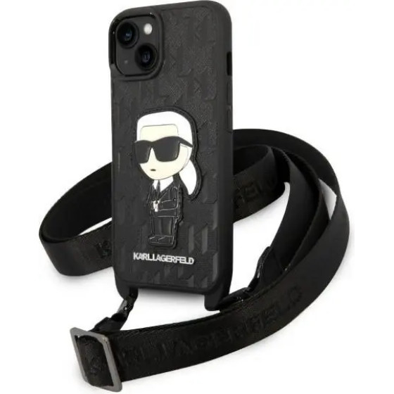 Karl Lagerfeld KLHCP14SSTKMK iPhone 14 6.1 black/black hardcase Monogram Ikonik Patch - (KF001427-0)