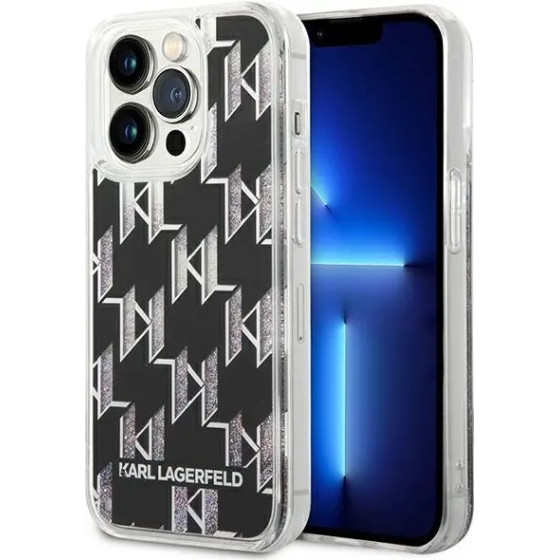 Karl Lagerfeld KLHCP14XLMNMK iPhone 14 Pro Max 6.7 hardcase black / black Liquid Glitter Monogram - (KF001164-0)