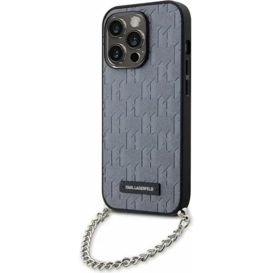 Karl Lagerfeld KLHCP14XSACKLHPG iPhone 14 Pro Max 6.7 silver/silver hardcase Saffiano Monogram Chain - (KF001644-0)