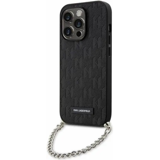 Karl Lagerfeld KLHCP14XSACKLHPK iPhone 14 Pro Max 6.7'' black/black hardcase Saffiano Monogram Chain - (KF001641-0)