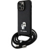 Karl Lagerfeld KLHCP14XSAKCPSK case for iPhone 14 Pro Max 6.7'' hardcase - black Crossbody Saffiano Metal Pin Karl&Choupette - (KF001691-0)