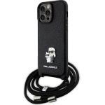 Karl Lagerfeld KLHCP14XSAKCPSK case for iPhone 14 Pro Max 6.7'' hardcase - black Crossbody Saffiano Metal Pin Karl&Choupette - (KF001691-0)