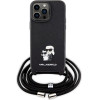 Karl Lagerfeld KLHCP14XSAKCPSK case for iPhone 14 Pro Max 6.7'' hardcase - black Crossbody Saffiano Metal Pin Karl&Choupette - (KF001691-0)