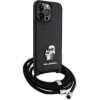 Karl Lagerfeld KLHCP14XSAKCPSK case for iPhone 14 Pro Max 6.7'' hardcase - black Crossbody Saffiano Metal Pin Karl&Choupette - (KF001691-0)