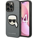 Karl Lagerfeld KLHCP14XSAPKHG iPhone 14 Pro Max 6,7'' srebrny/silver hardcase Saffiano Karl`s Head Patch - (KF001188-0)