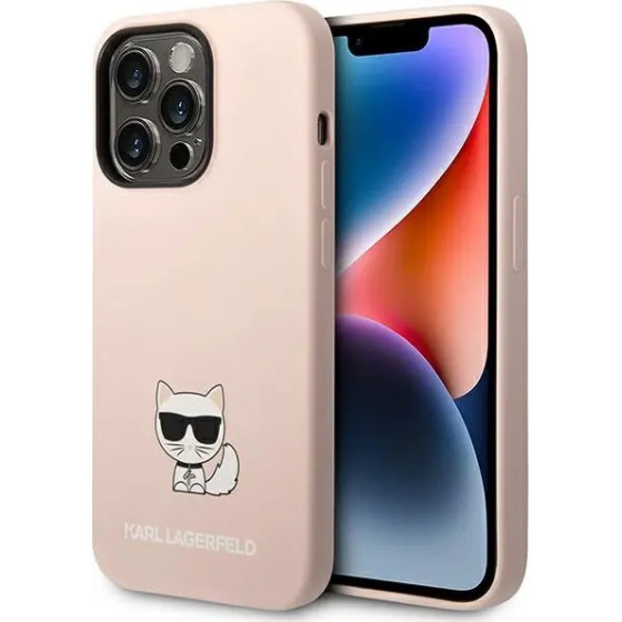 Karl Lagerfeld KLHCP14XSLCTPI iPhone 14 Pro Max 6.7 hardcase light pink / light pink Silicone Choupette Body - (KF001132-0)