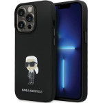 Karl Lagerfeld KLHCP14XSMHKNPK case for iPhone 14 Pro Max 6.7 - black Silicone Ikonik Metal Pin - (KF001702-0)