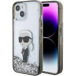 Karl Lagerfeld KLHCP15SLKKNSK iPhone 15 6.1'' transparent hardcase Liquid Glitter Ikonik - (KF001772-0)