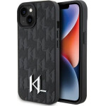 Karl Lagerfeld KLHCP15SPKLPKLK iPhone 15 / 14 / 13 6.1 black/black hardcase Leather Monogram Hot Stamp Metal Logo - (KF001720-0)