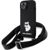 Karl Lagerfeld KLHCP15SSCBSCNK iPhone 15 6.1 hardcase black/black Crossbody Silicone Choupette - (KF001816-0)