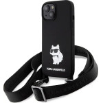Karl Lagerfeld KLHCP15SSCBSCNK iPhone 15 6.1 hardcase black/black Crossbody Silicone Choupette - (KF001816-0)