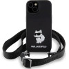 Karl Lagerfeld KLHCP15SSCBSCNK iPhone 15 6.1 hardcase black/black Crossbody Silicone Choupette - (KF001816-0)