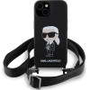 Karl Lagerfeld KLHCP15SSCBSKNK iPhone 15 6.1 hardcase black/black Crossbody Silicone Ikonik - (KF001813-0)