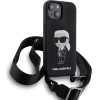 Karl Lagerfeld KLHCP15SSCBSKNK iPhone 15 6.1 hardcase black/black Crossbody Silicone Ikonik - (KF001813-0)