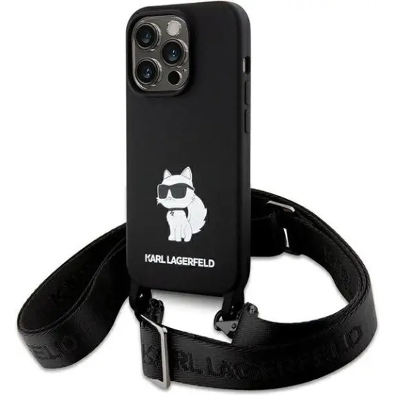 Karl Lagerfeld KLHCP15XSCBSCNK iPhone 15 Pro Max 6.7 hardcase black/black Crossbody Silicone Choupette - (KF001818-0)