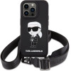 Karl Lagerfeld KLHCP15XSCBSKNK iPhone 15 Pro Max 6.7 hardcase black/black Crossbody Silicone Ikonik - (KF001815-0)